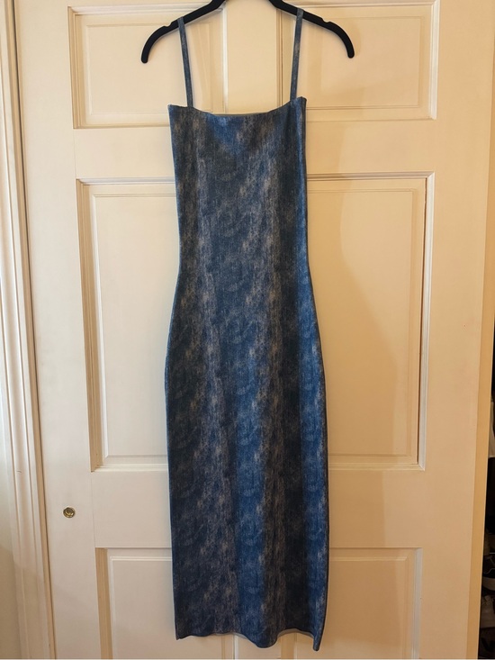 Zara Dresses & Skirts - Zara Blue Marble Maxi Slip Dress